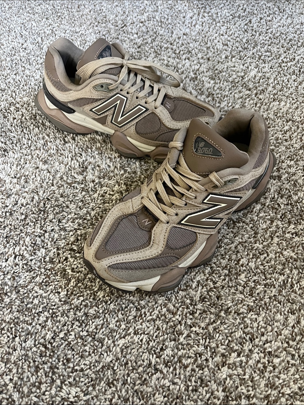 New Balance 9060 Sneakers in Taupe and Beige